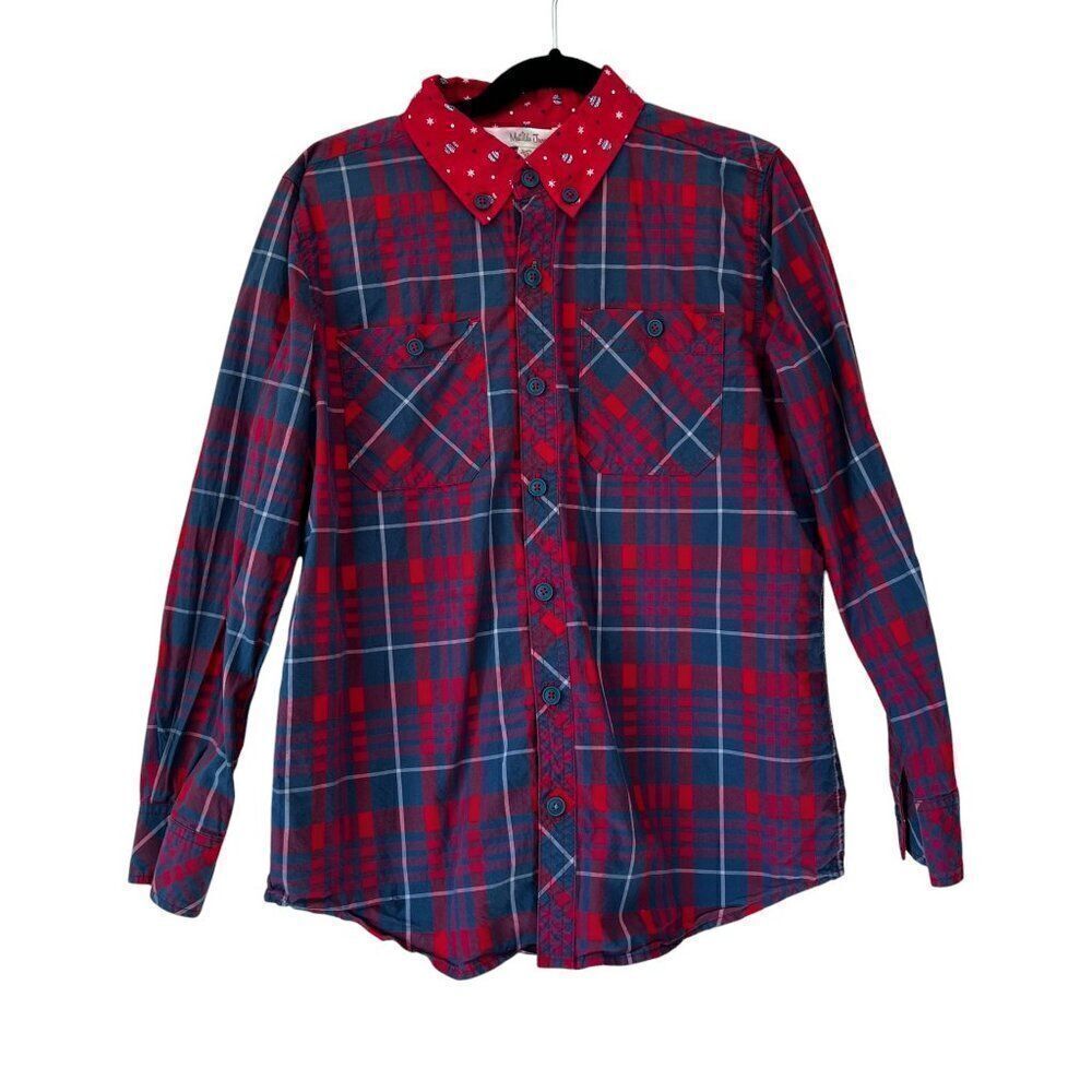 Matilda Jane Handsome Holiday Shirt Red Plaid Boys Size 10